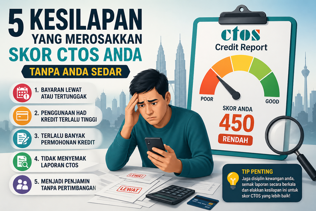 5 Kesilapan Yang Merosakkan Skor CTOS Anda Tanpa Anda Sedar